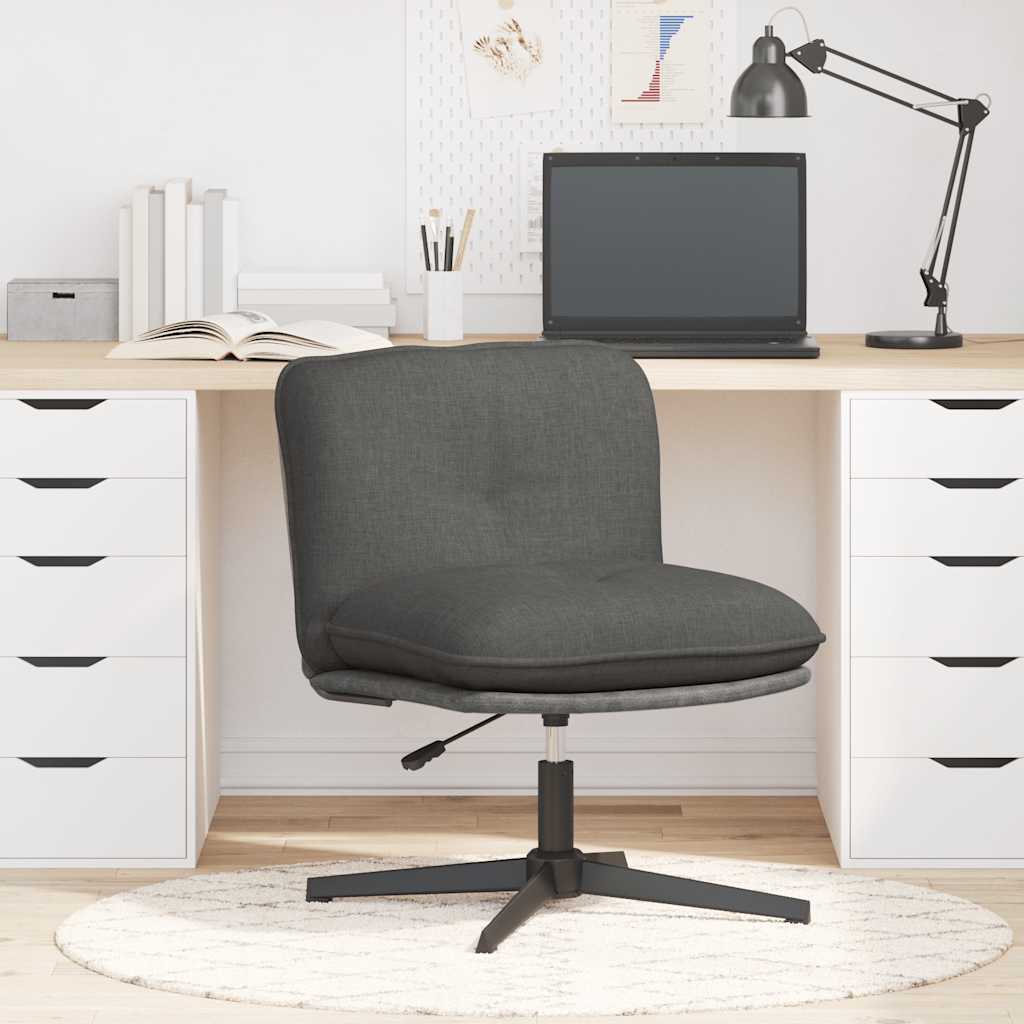 vidaXL Silla de oficina giratoria tela gris oscuro Gris