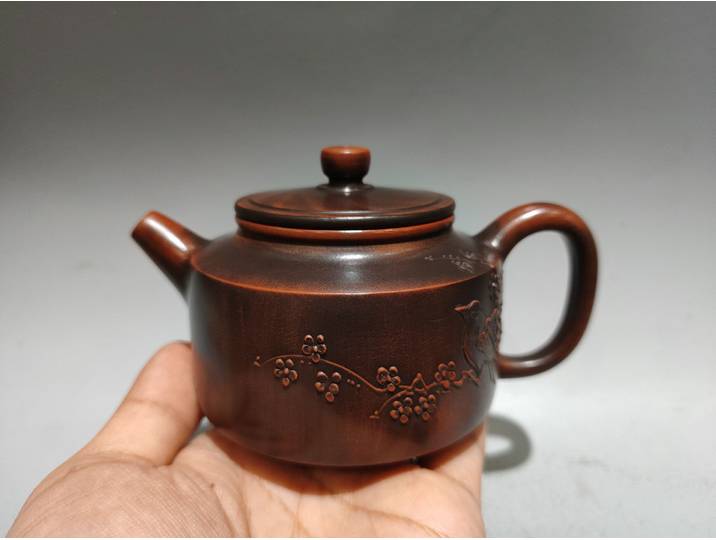 Théière en céramique rouge JiangSu Yingxing, motif Magpie et fleur de prunier, pot à changement de couleur au four, bouilloire