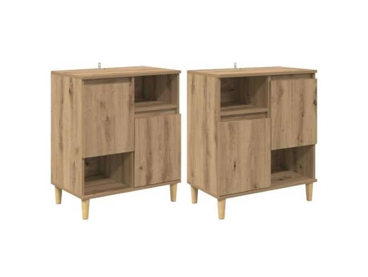 GHVBNMF 2er Set Sideboard Artisan-Eiche 60x35x70 cm Holzwerkstoff Kompakter Anrichte-Schrank mit 4 Türen für Küche, Esszimmer & Flur. Robuster Stauraum für Geschirr und Dekoration.