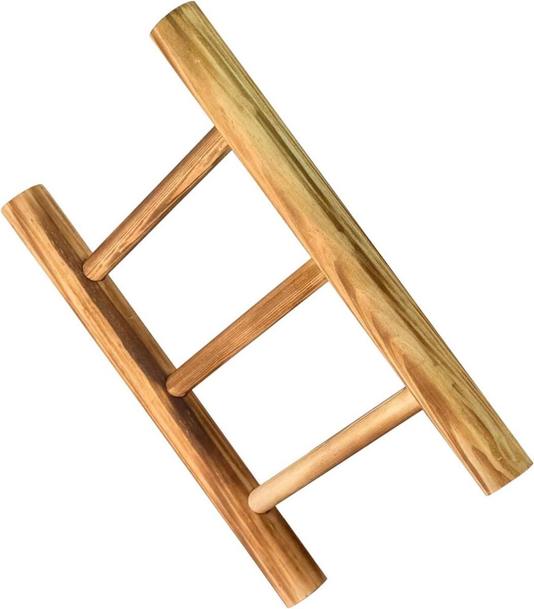 Beige Houten Handdoekladder met Plank voor Badkamer en Keuken