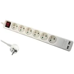 DLH, Steckdosenleiste, 6 Way Multiplug With Switch (6x, USB-A, 1.40 m)