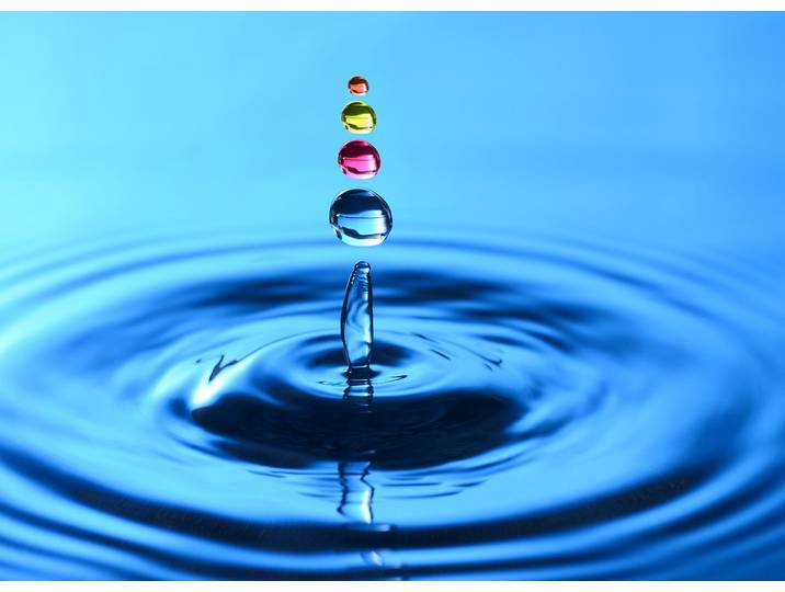 Fototapete PAPERMOON Splash Droplets , bunt, B:3m L:2,23m, Vlies, Tapeten, Fototapete