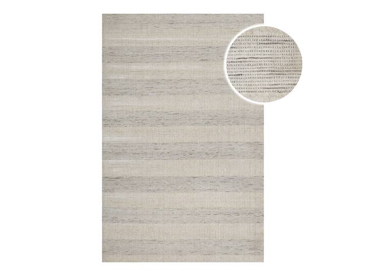 Teppich WECON HOME Seattle , beige (perl weiß), B:80cm H:11mm L:150cm, Lyocell, Teppiche, Teppich, Kurzflorteppich, handgewebt, TENCEL & Schurwolle, Streifen, Wohnzimmer