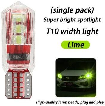 Uplift Picks Ice Blue T10 LED Car Clearance Lamp Super Bright Plug In Auto Light lime (1 Pc)