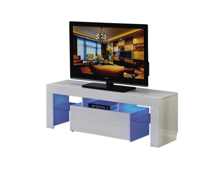 Habitat Garten Tv-Möbel borda, Weiß Hochglanz, 1 Schubladen, 130x45x34 cm, Wohnzimmer, TV Möbel, Lowboards, Lowboards stehend