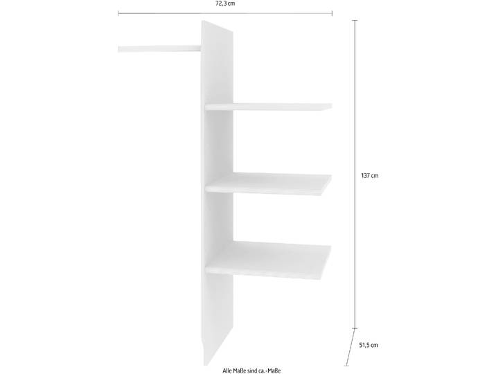 Inneneinteilung WIEMANN, silber (streifendekor (silber)), B:72,3cm H:137cm T:51,5cm, Holzwerkstoff, Schrankinneneinteiler, Inneneinteilung
