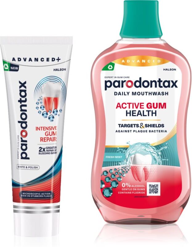 Parodontax Intensive Gum Repair White & Active Gum Health ensemble pour les dents