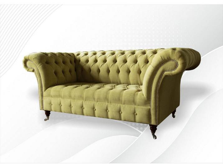 JVmoebel Chesterfield-Sofa Elegantes Chesterfield-Sofa in grünem Samtvelours, Packung, Made in Europa