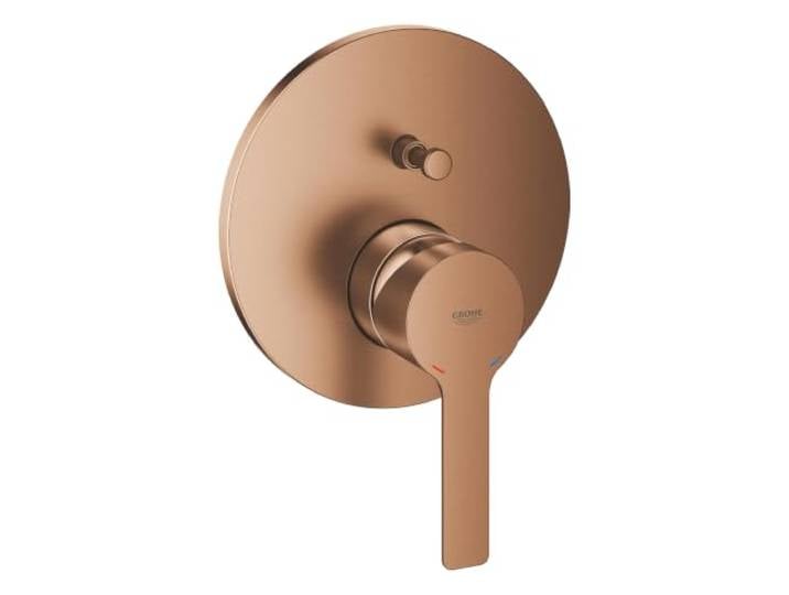 GROHE Lineare, Unterputz Armatur Wanne/Brause, ohne Rohbau-Set, Kupfer Fertigmontageset für Rapido SmartBox 35600/35604, schlanke Rosette 6° ausrichtbar, Keramikkartusche (Kupfer, 24064DL1)