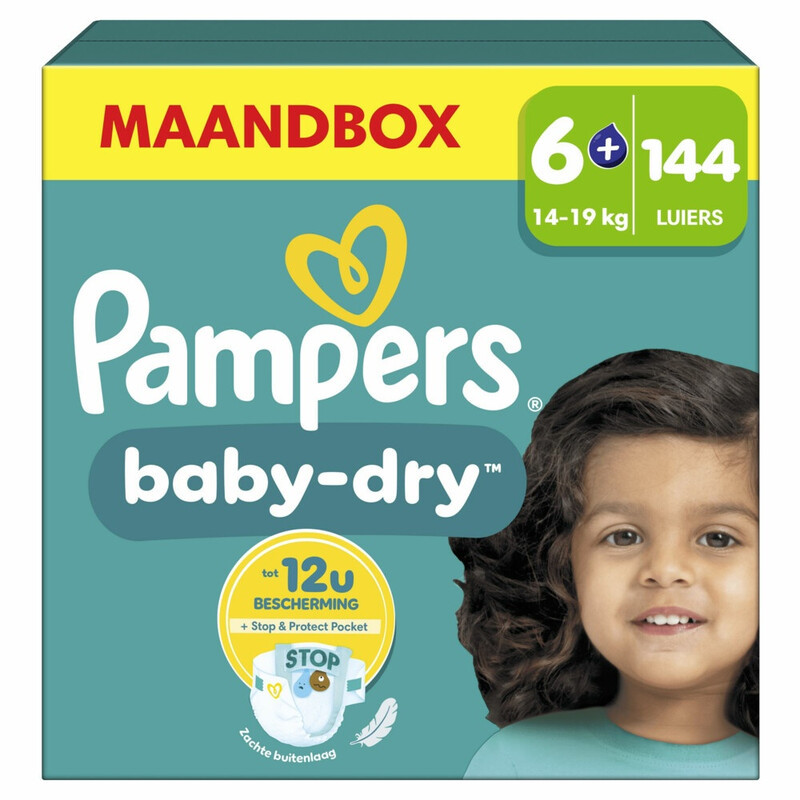 Pampers Baby-Dry Luiers Maat 6+ Maandbox 144 stuks