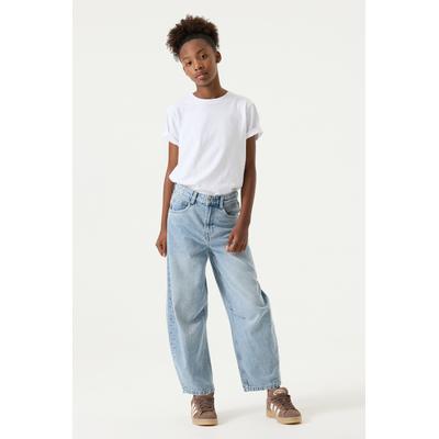 Weite Jeans GARCIA, Mädchen, Gr. 152, N-Gr, blau (light used), Denim/Jeans, Obermaterial: 100% Baumwolle, unifarben, weit lang, Jeans, im Five-Pocket Style