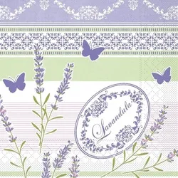 Mank Serviette aus Tissue - Frieda, 33 x 33 cm, 100 Stück - Lavendel Frühling Flieder