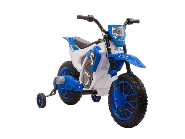 Homcom Elektromotorrad Kindermotorrad Kinderfahrzeug Elektrofahrzeug Blau+Weiß, Kunststoff, 51.5x68x106.5 cm, Freizeit & Co, Gartenspielzeug, Kinder-Elektrofahrzeuge