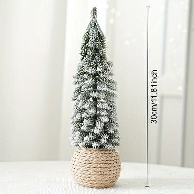 Rare Purchases Mini Small Desktop Christmas Tree Ornament, PE Flocked Small Tree Desktop Decoration, Christmas Tree Simulation d
