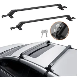 VEVOR Dachträger Dachgepäckträger Auto Querträger 2 Stk. Dachträger 70,3 kg Tragfähigkeit, geeignet für PKW Abstand zwischen Dachrinnen 105-109 cm, Abstand von Dachrinnen zu Fenstern 6 cm