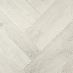 Muster | CV-Bodenbelag TURIN | Fischgrät Weiß 009S | PVC Boden mit Schaumrücken | Meterware
