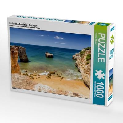 CALVENDO Puzzle Praia de Albandeira - Portugal 1000 Teile Puzzle quer | 1000 Teile Lege-Größe 64 × 48 cm Foto-Puzzle für glückliche Stunden