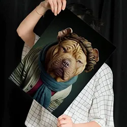 POSTER Chinesisches Sharpei In Voller Farbe Fotostil A3 Rahmenlos