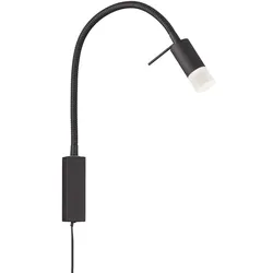 Wandleuchte Wandlampe Schlafzimmerlampe LED Leseleuchte Flexo-Arm Schwarz H 40cm