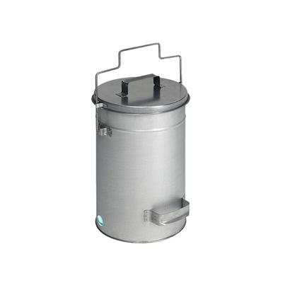 PROREGAL Robuster Sicherheitsbehälter mit Deckel & Tragebügel | HxBxT 38x27x27cm | Verzinkter Stahl | Silber | Mülleimer Müllbehälter