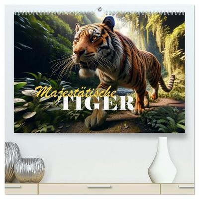 Majestätische Tiger (hochwertiger Premium Wandkalender 2027 DIN A2 quer), Kunstdruck in Hochglanz