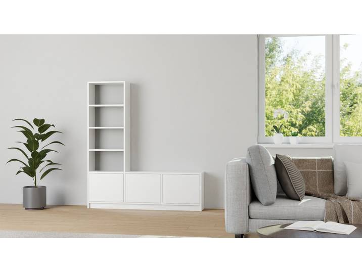 Stylishes Regalsystem MDF Beschichtet MDF Weiß matt