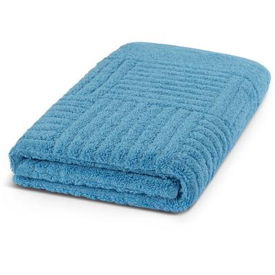 Duschtuch ROSS "CARRE", blau (ozean), B:70cm L:140cm, Frottier, Frottier, Handtücher, 100% Baumwolle, Rippenstruktur, große Farbauswahl