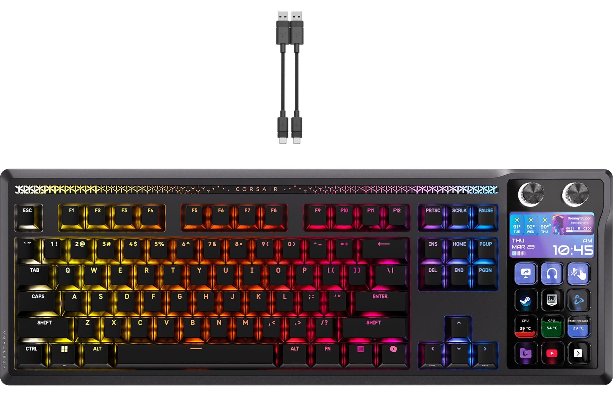Corsair GALLEON 100 SD, Kabelgebunden, USB, Magnetic-mechanical key switch, QWERTZ, RGB-LED, Schwarz