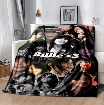 Inspire Curations Billie Eilish Flannel Throw Blanket 2 100x150cm