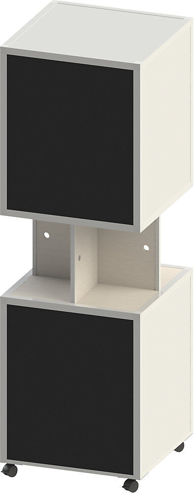 kaiserkraft Infosäule Stahlblech, mobil, HxB 1884 x 620 mm, Textil schwarz, Dekor Eiche weiß