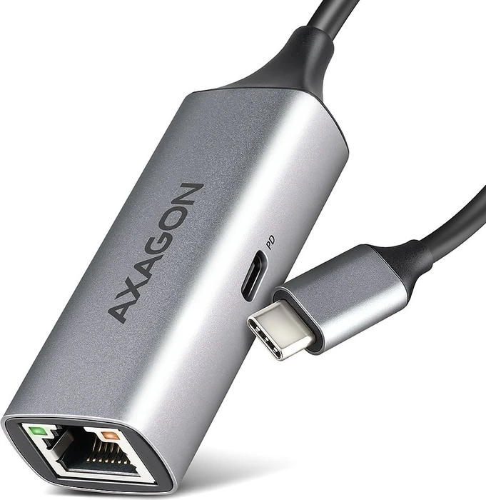 AXAGON ADE-TXPD, Gigabit Ethernet LAN network adapter, USB-C 5Gbps, PD 100W