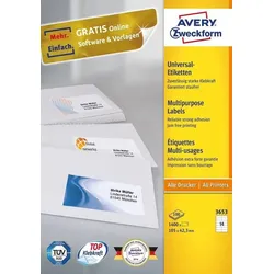 Avery 3653 selbstklebendes Etikett Rechteck Permanent Weiß 1400 Stück(e)
