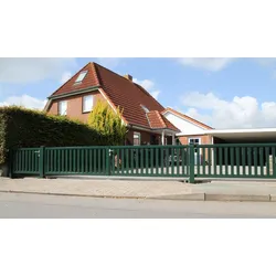 Alu Gartentor Norderney - Gartenpforte aus Aluminium in Grün - 100 x 70 cm Einzeltor in gerader Ausführung DIN rechts