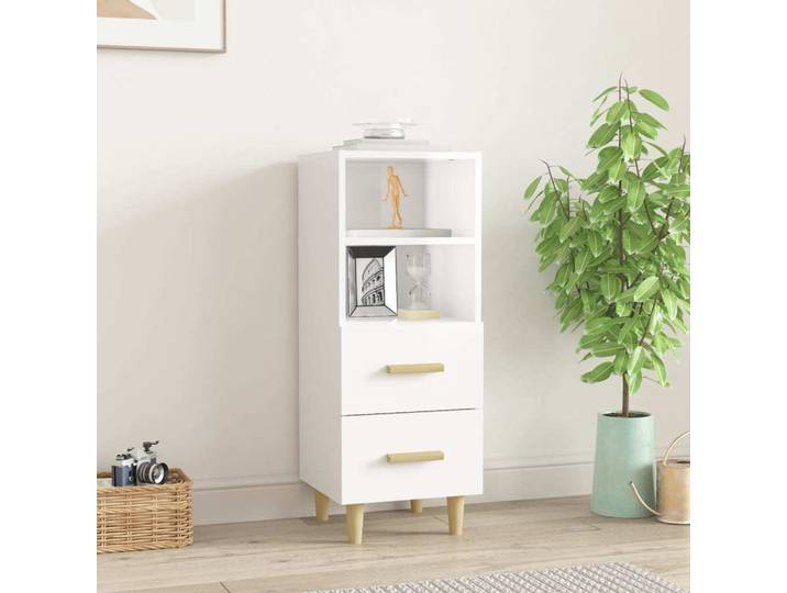 vidaXL Sideboard blanc brillant 34\,5x34x90 cm Bois composite
