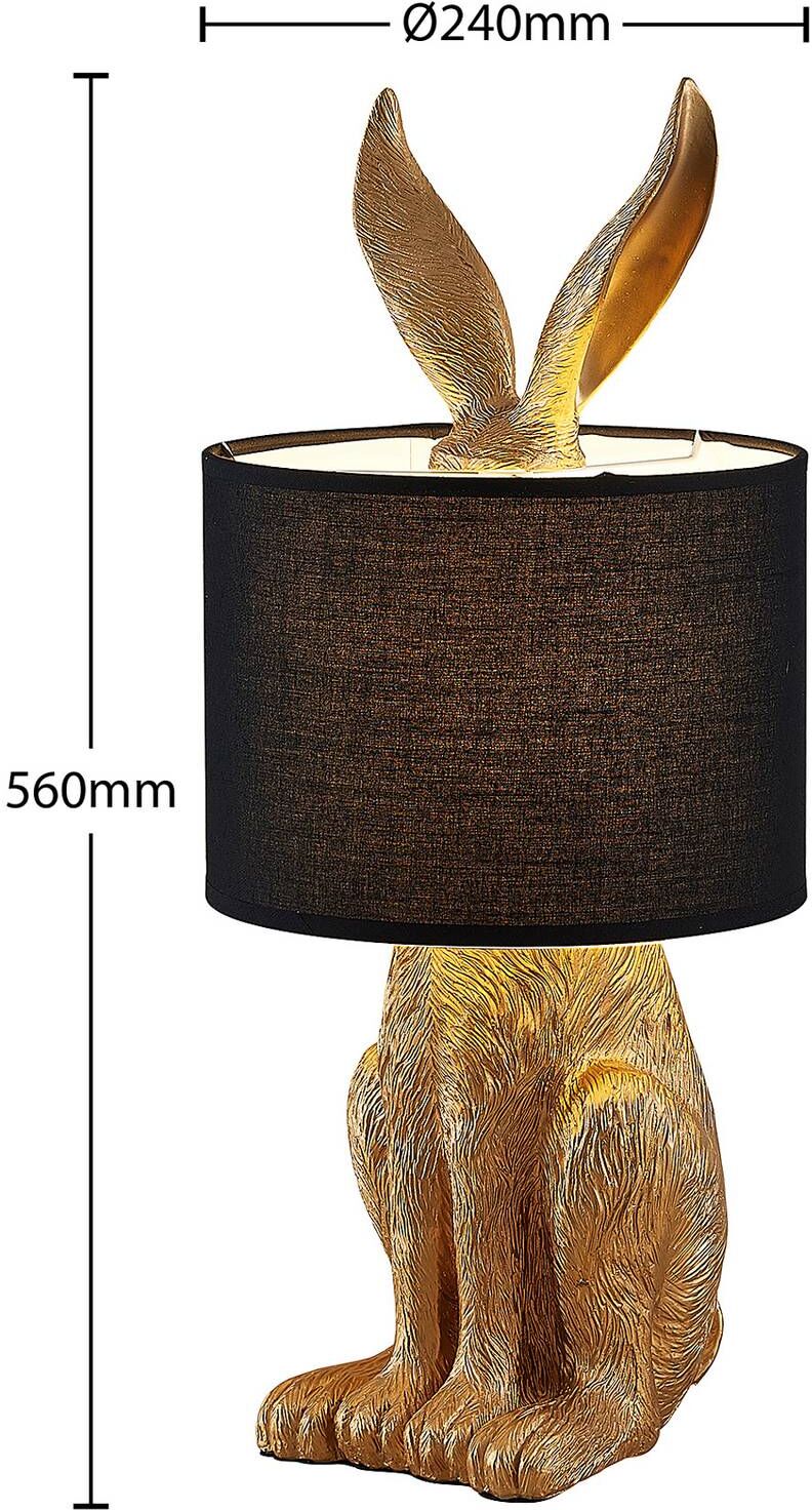 Tischlampe Lorentina Lindby, schwarz, für Wohn- / Esszimmer, Textil / Stoff / Seide, Design, Tischlampe