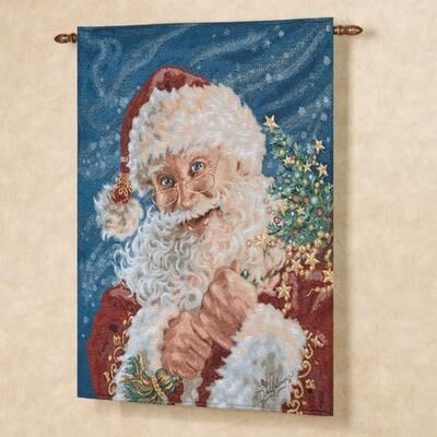 Manual Woodworkers And Weavers Here Comes Santa Claus Wall Tapestry Multi Bright , Multi Bright