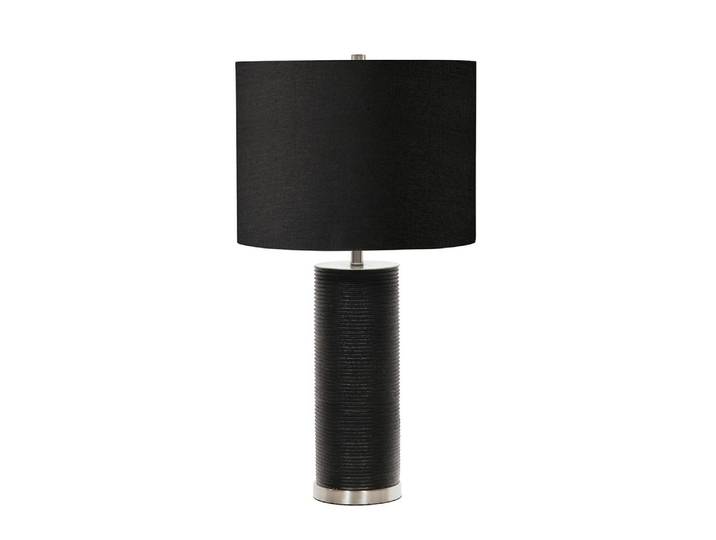 Lampe de table en porcelaine Ripple noire\, 1xE27x60W\, dimensions : 65x36x14 cm\, IP20\, Elstead