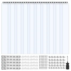 VEVOR PVC-Streifenvorhang, 1524x2440 mm, 2 mm Dicke, 10er-Pack Lamellenvorhang, -20-60°C Vorhangstreifen, glatte, Kunststoff-Türstreifen für Lager-, Gefrierschrank- und Garagentore,transparent