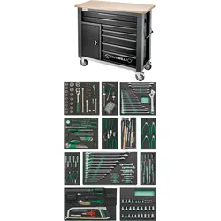 STAHLWILLE QR-Werkzeug-Sortiment mit Werkbank Schubl.7 + 1 Fach anthrazit, RAL 7...
