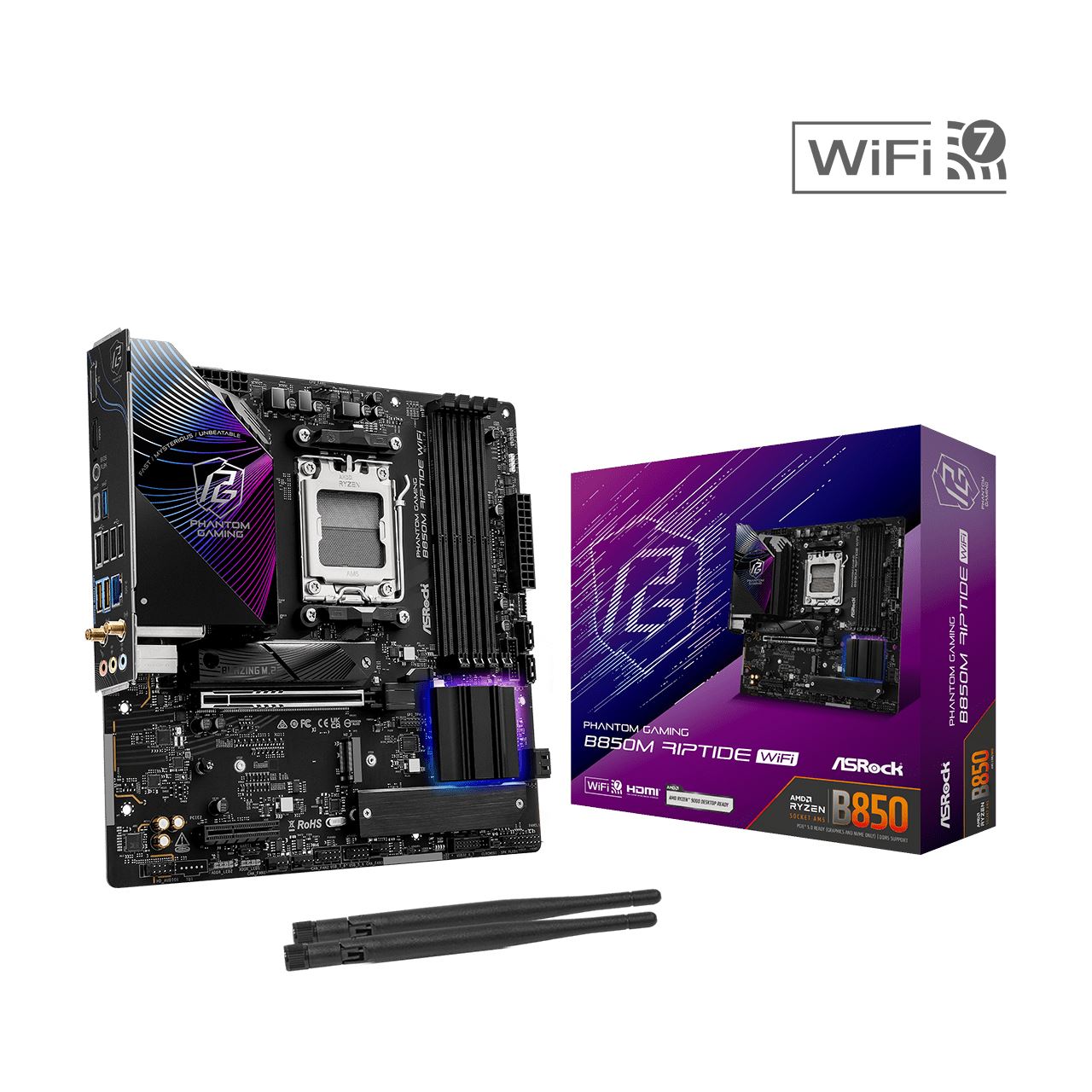 ASRock B850M Riptide WiFi AMD B850 So.AM5 DDR5 mATX Retail