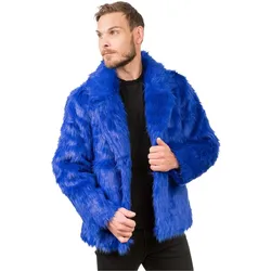 Chaks Jacke - Kunstfell: Blau (XL)