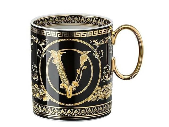 Versace by Rosenthal - Becher, Henkelbecher - Virtus Gala Black - Porzellan - schwarz, Gold - 300 ml