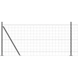 vidaXL Zaun mit Pfosten Grau 0,8 x 25 m Stahl