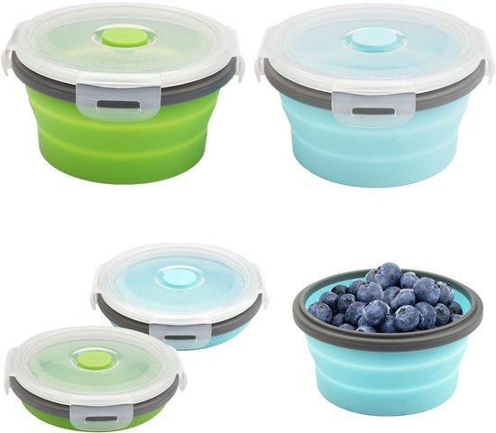 Benza Ibenzoa 3-delige set inklapbare siliconen kommen, 350 ml, BPA-vrij, rond