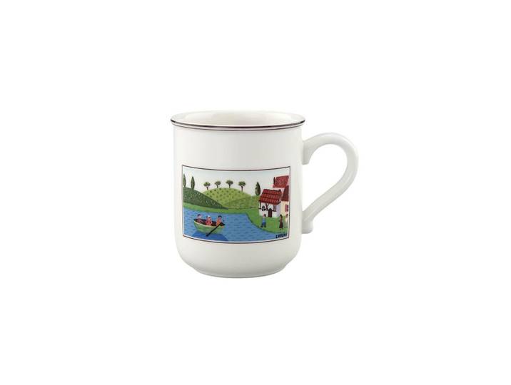 Villeroy & Boch Kaffeebecher Kahn Design Naif bunt 300 ml, Mehrfarbig, Keramik, Rund, Geschirr, Tassen, Kaffeebecher