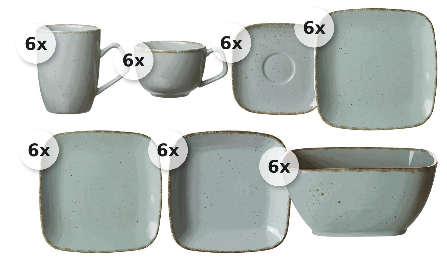 Kaffee- und Tafelservice 42 tlg. Casa blau