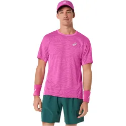 ASICS Match Jacquard kurzarm Tennisshirt Herren 700 - digital sakura XXL