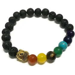 Lava Stone Bracelet - Buddha Chakra
