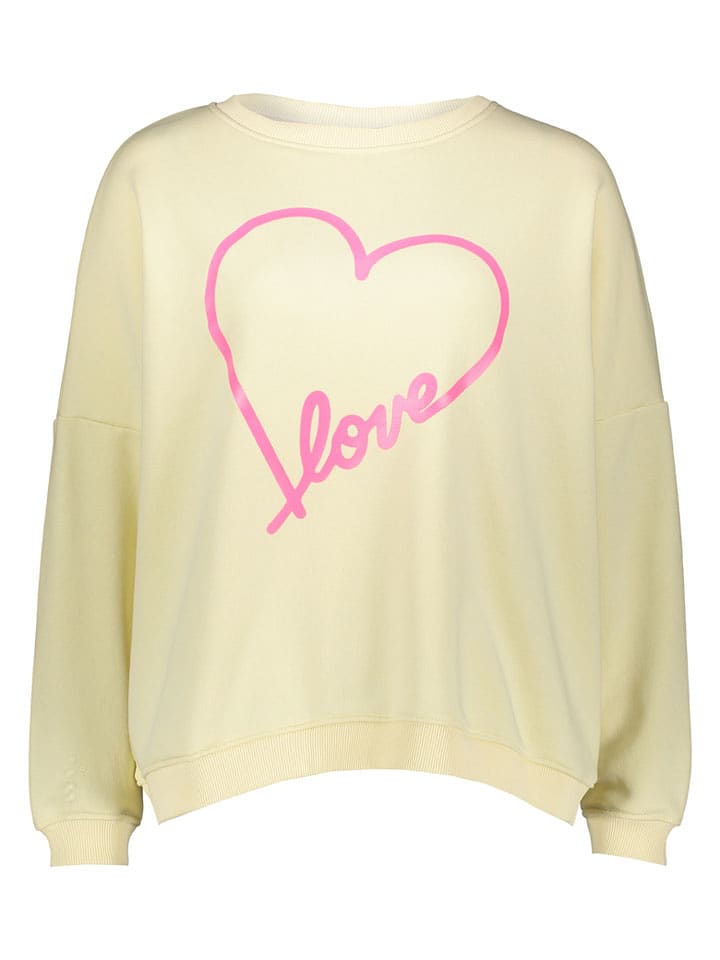 miss goodlife Sweatshirt "Heart Love" in Hellgelb - L
