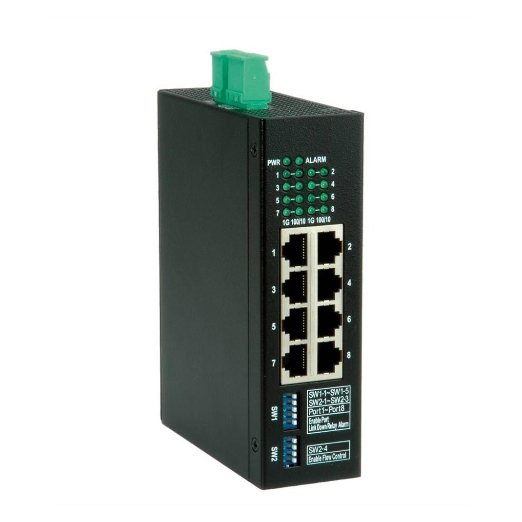 Roline Gigabit Ethernet Ind. Switch, 8x (8 Ports) (21.13.1163)